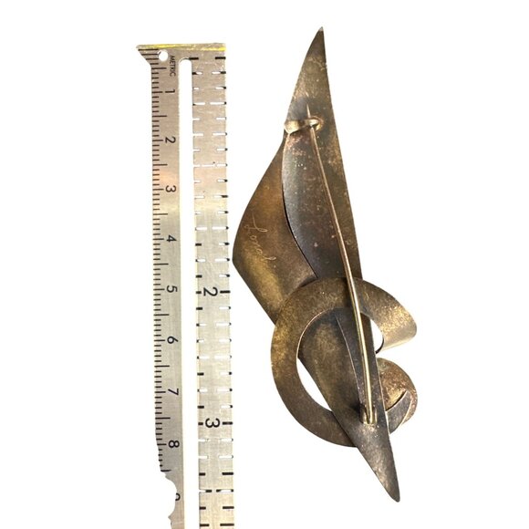 💖Vintage Handcrafted Abstract Metal Brooch Pin - Picture 3 of 3